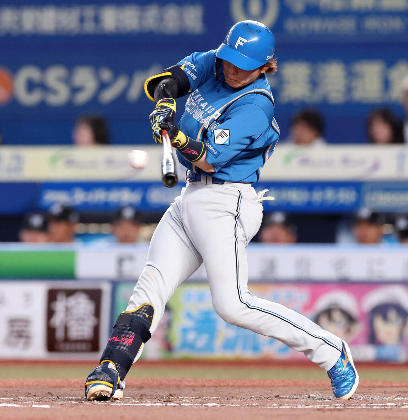 ロッテ対日本ハム　3回表日本ハム1死二塁、田宮裕涼は先制適時打を放つ　（撮影・浅見桂子）