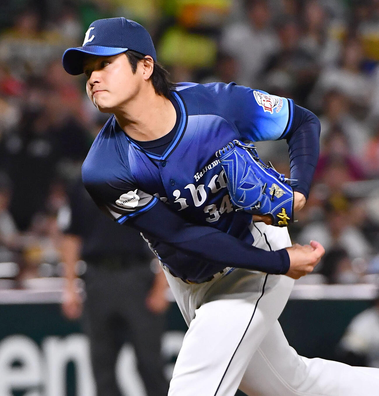 ソフトバンク対西武　8回裏から登板した、西武3番手の甲斐野央（撮影・岩下翔太）