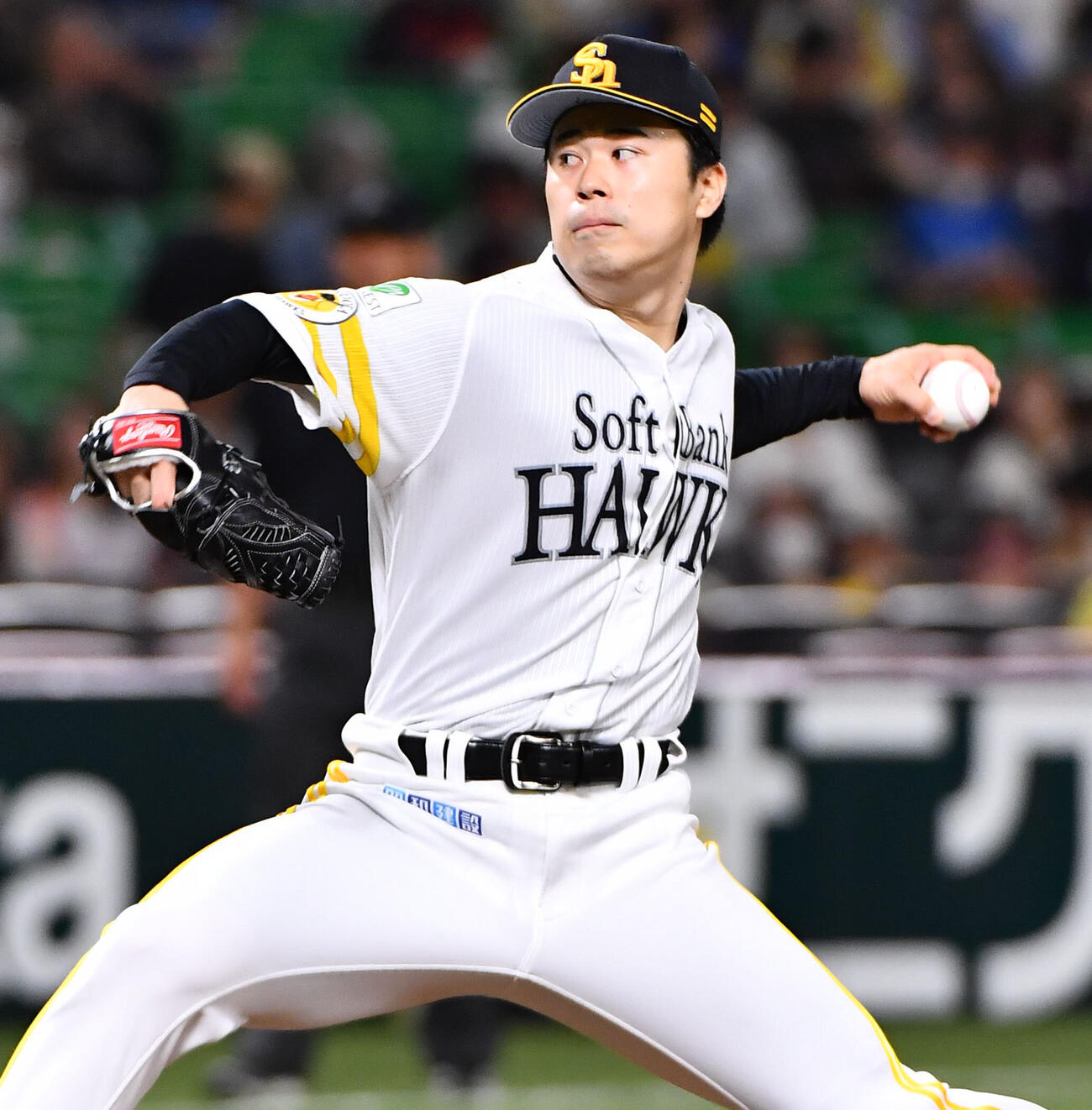 ソフトバンク対西武　ソフトバンク先発の松本晴（撮影・岩下翔太）