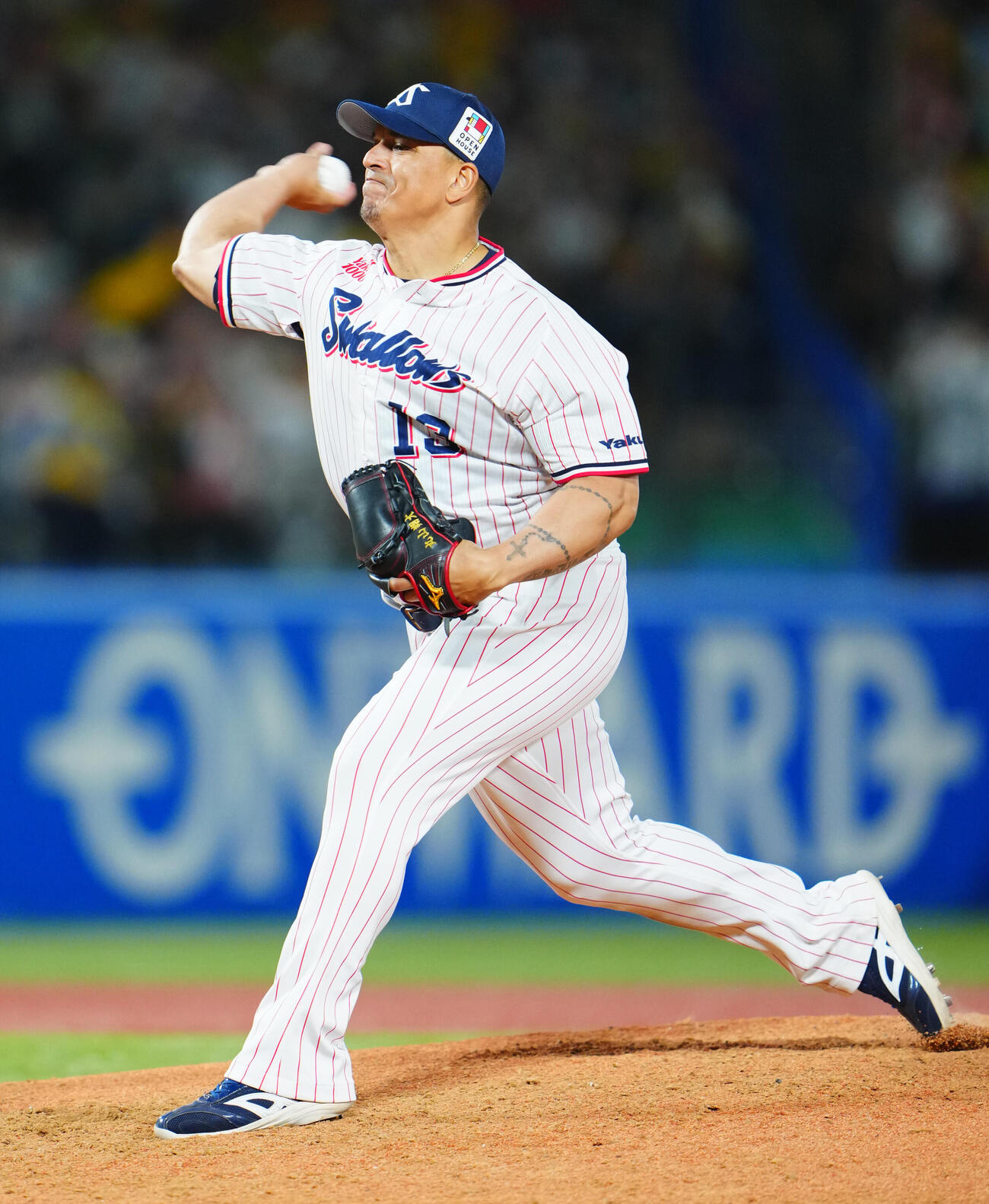 ヤクルト対阪神　9回表阪神1死、拓也に代わり登板するホセ・オスナ（撮影・垰建太）