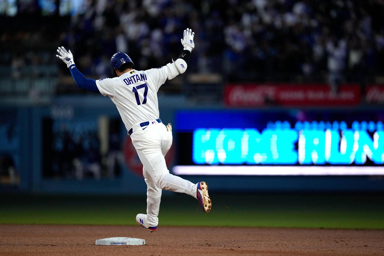 3回に本塁打を放ったドジャース大谷翔平（AP）