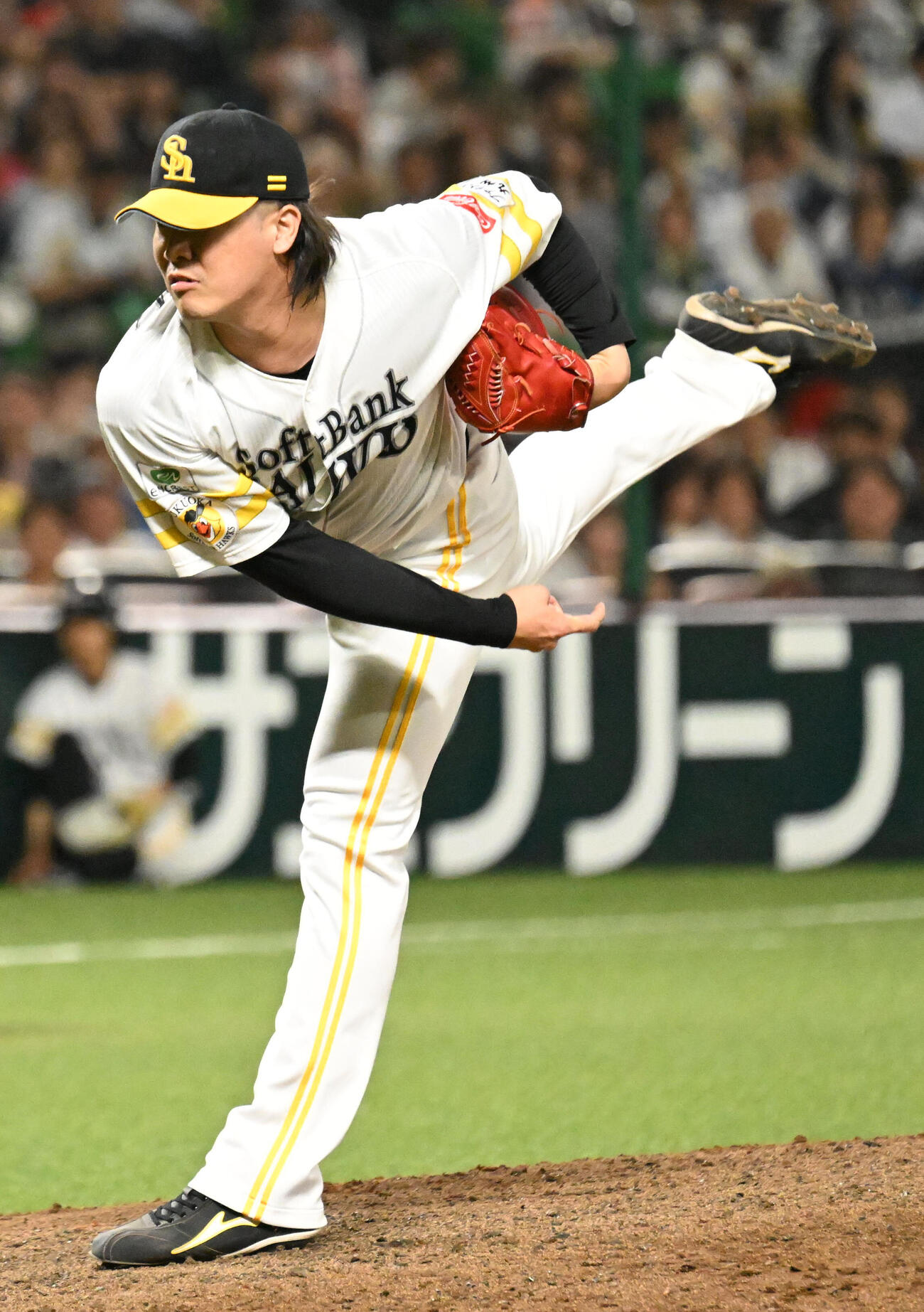 ソフトバンク対西武　ソフトバンク6番手投手の杉山一樹（撮影・林敢治）