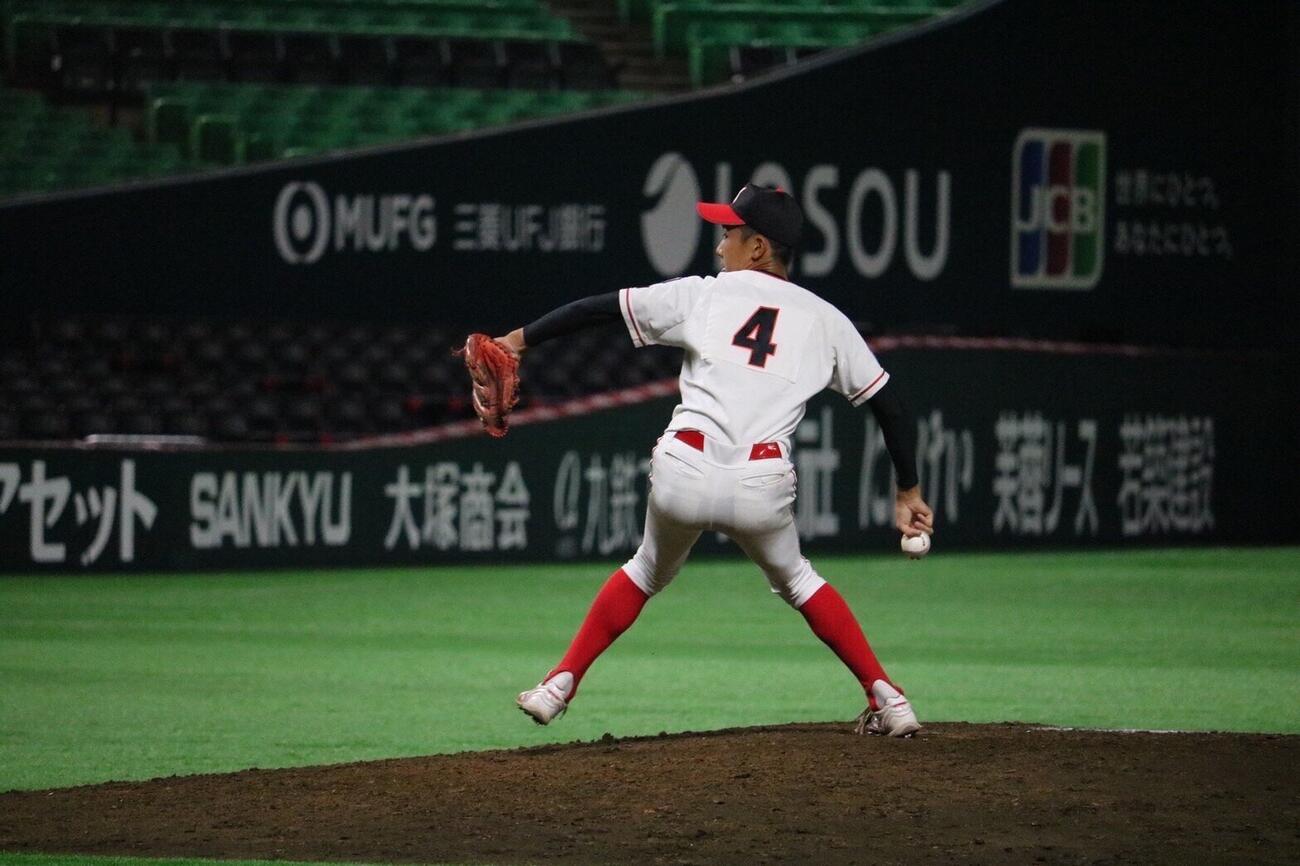 20年夏、京築ボーイズの藤原大翔投手はみずほペイペイドーム（当時ペイペイドーム）での練習試合で投手を務める（2026年5月13日、京築ボーイズ提供）