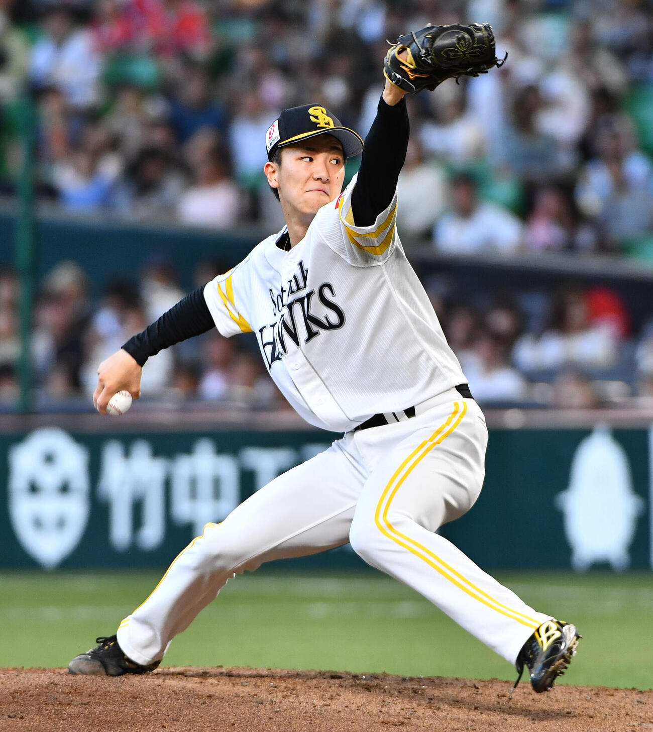 ソフトバンク対西武　ソフトバンク先発の藤原大翔（撮影・岩下翔太）