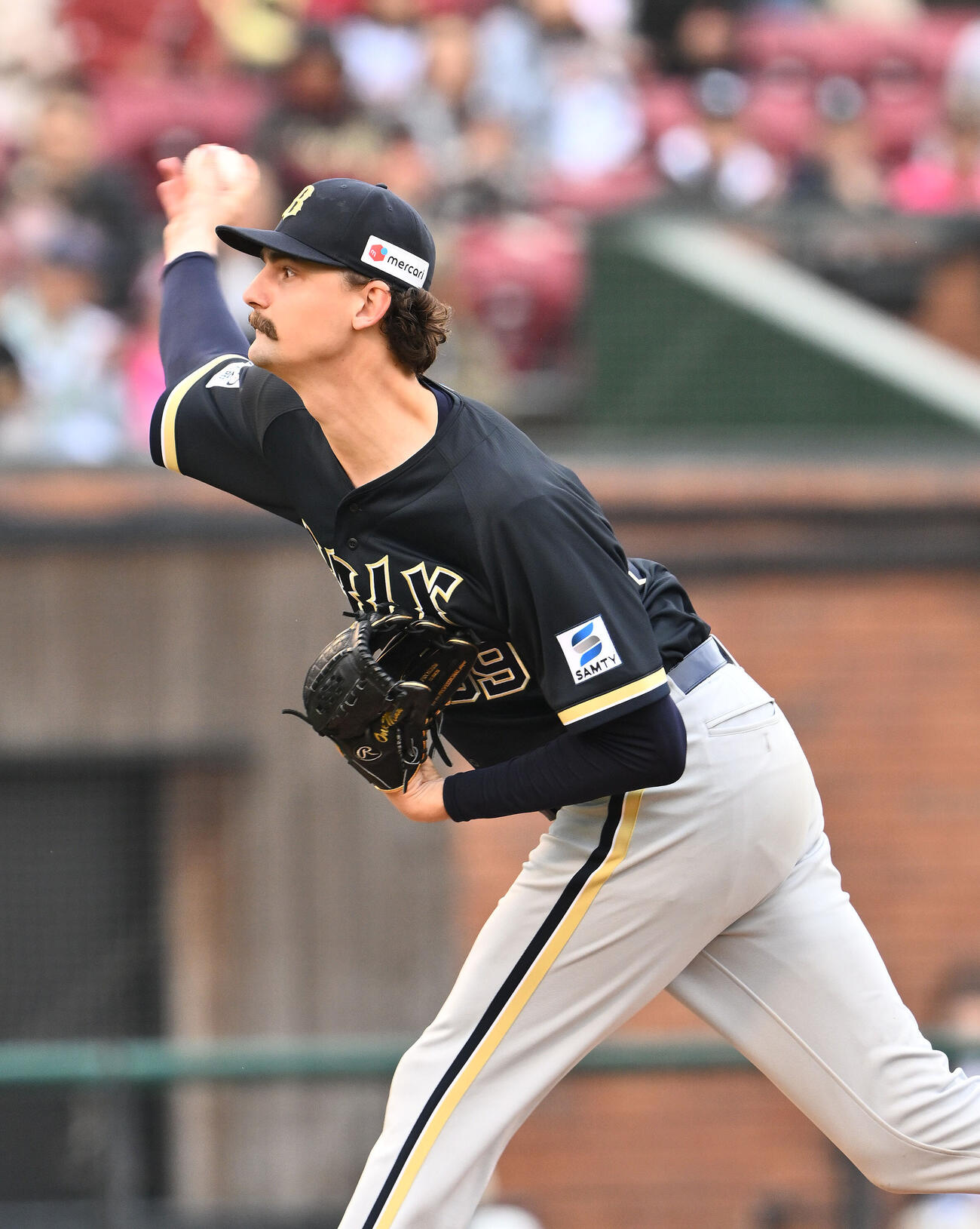 楽天対オリックス　オリックス先発のショーン・ジェリー（撮影・滝沢徹郎）　