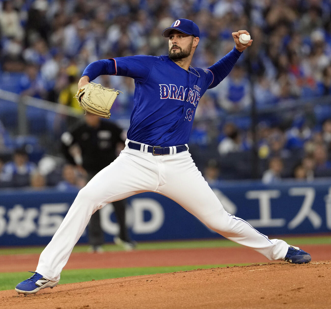 DeNA対中日　力投する先発の中日マラー（撮影・小島史椰）
