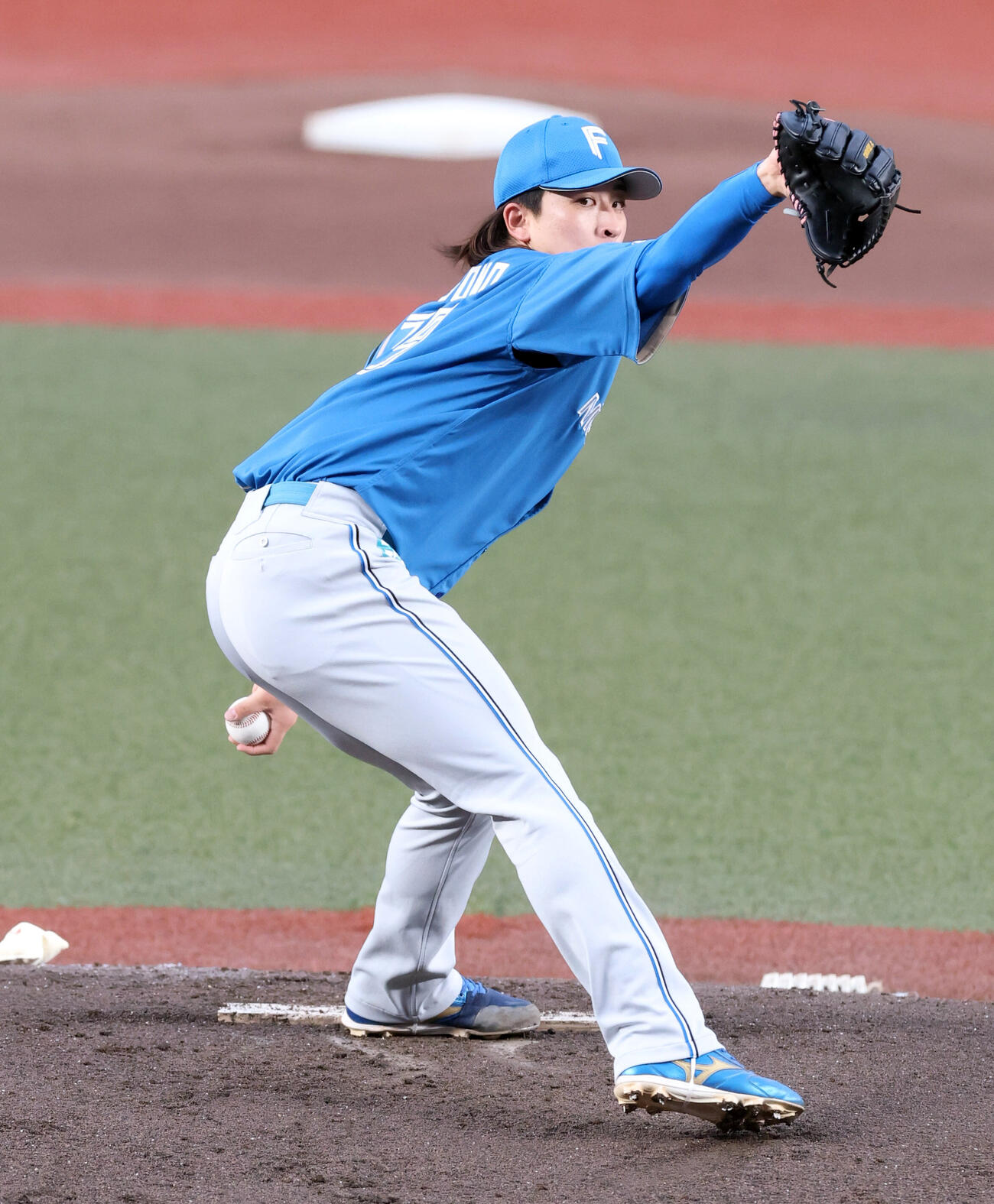 ロッテ対日本ハム　力投する日本ハム先発の細野晴希（撮影・浅見桂子）