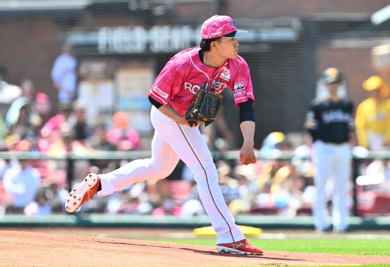 楽天対ソフトバンク　楽天先発の早川隆久（撮影・滝沢徹郎）　