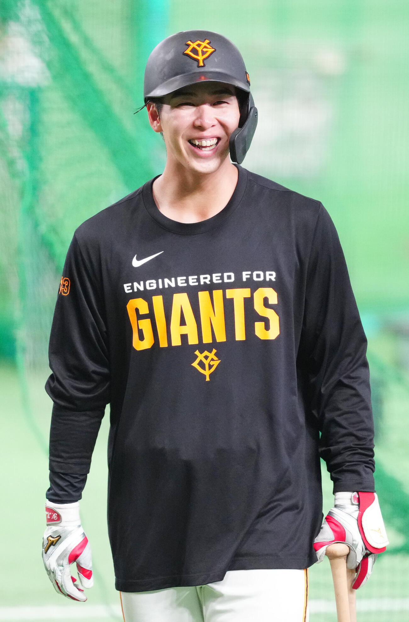 巨人対DeNA　試合前練習を行う巨人小浜佑斗（撮影・江口和貴）