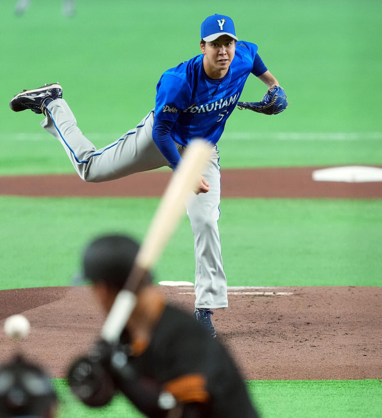 巨人対DeNA DeNAの先発平良拳太郎（撮影・たえ見朱実）