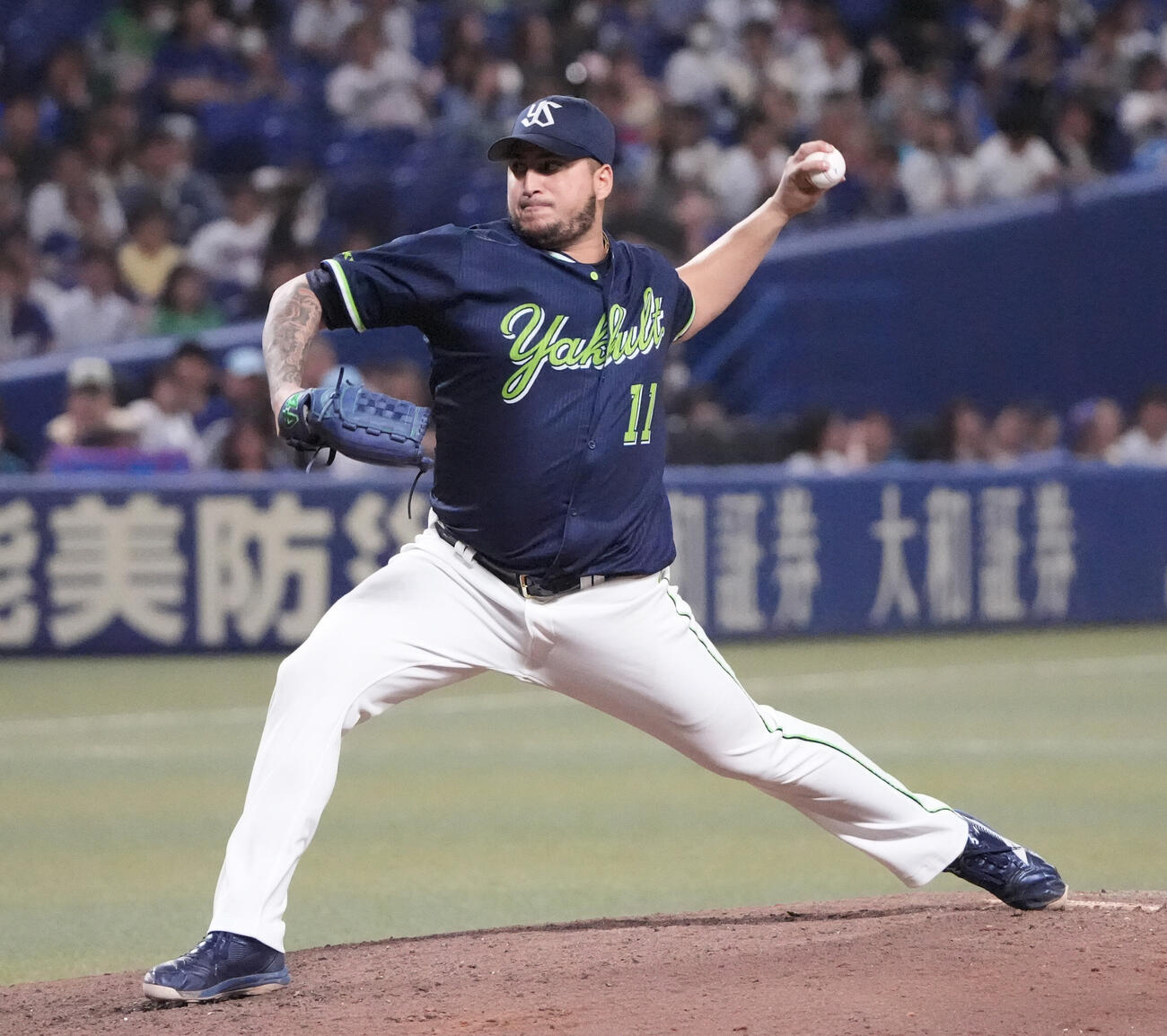 中日対ヤクルト　9回裏、ヤクルト4番手で登板するホセ・キハダ（撮影・森本幸一）