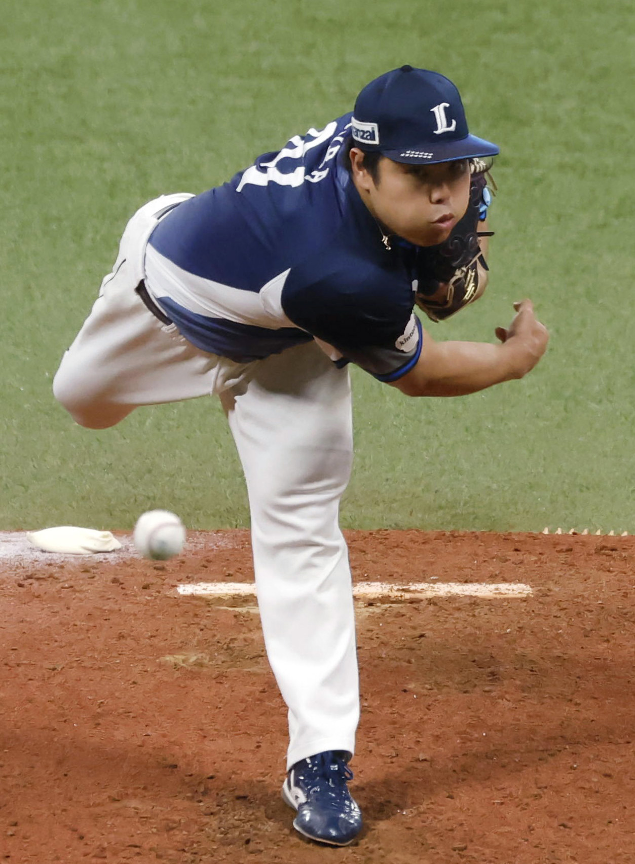 日本ハム戦に先発し、7回無失点で3勝目を挙げた西武・平良＝エスコンフィールド(共同)