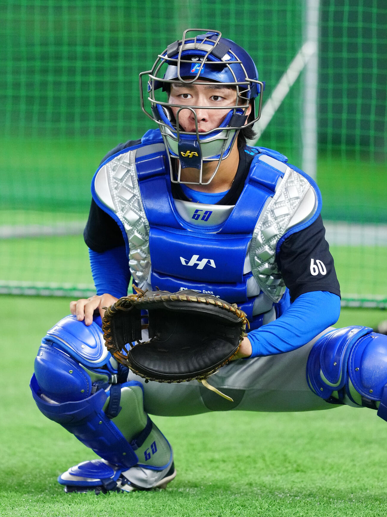 巨人対DeNA 1軍に合流したDeNA捕手の古市尊（撮影・江口和貴）