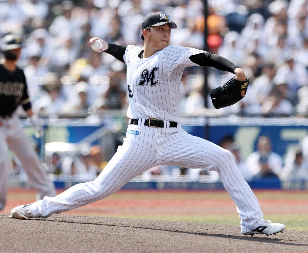 ロッテ対オリックス　ロッテ先発の田中晴也（撮影・野上伸悟）
