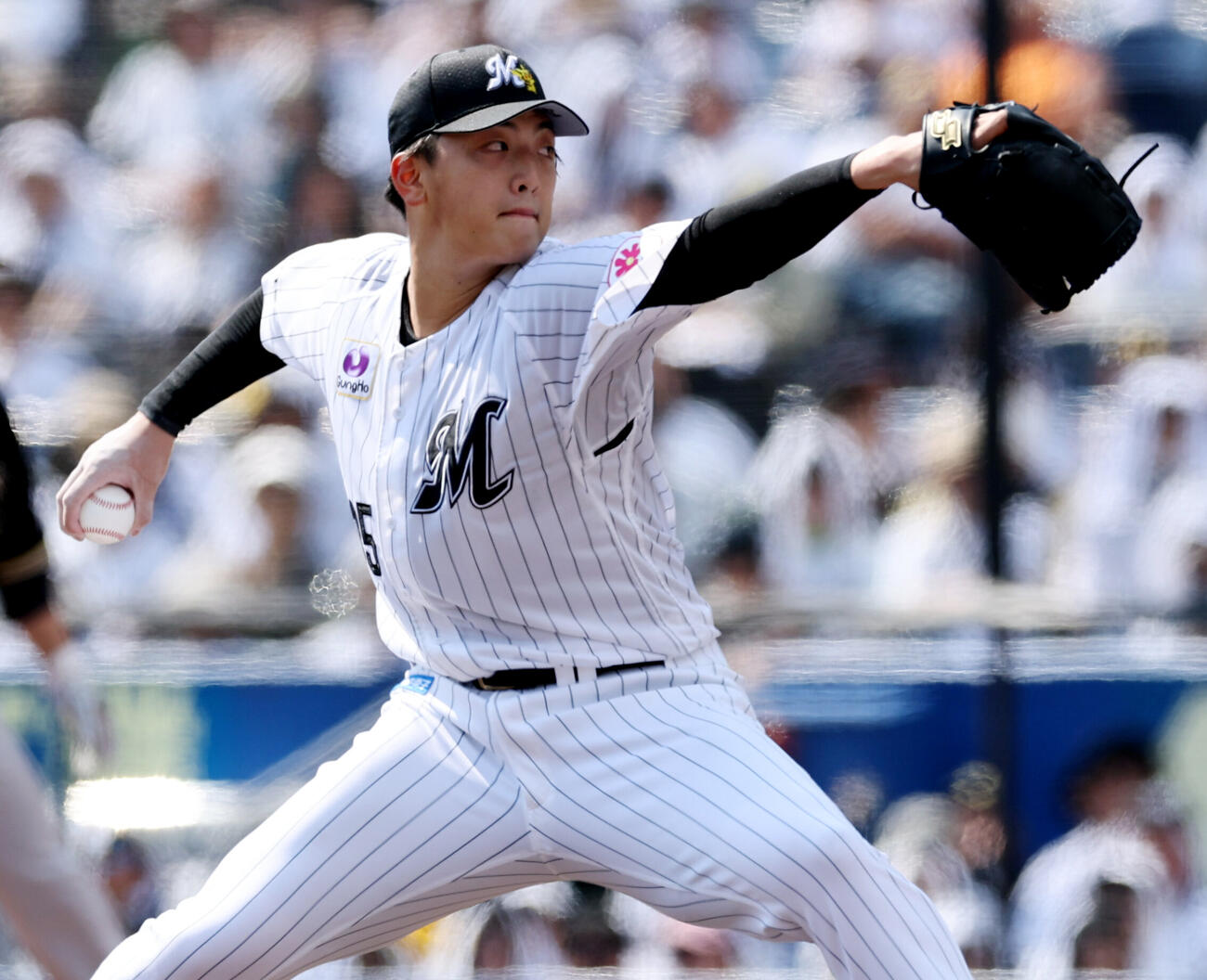ロッテ対オリックス　ロッテ先発の田中晴也（撮影・野上伸悟）