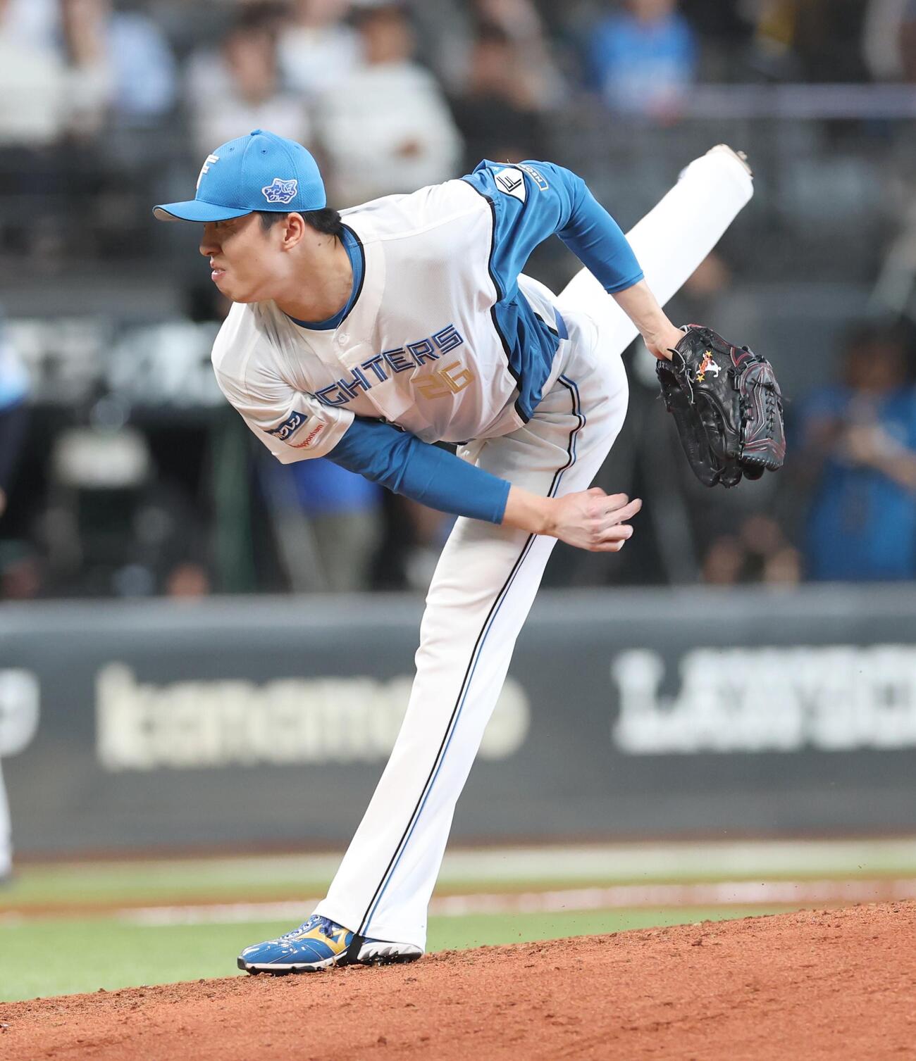 日本ハム対西武　8回に登板の田中正義（撮影・黒川智章）