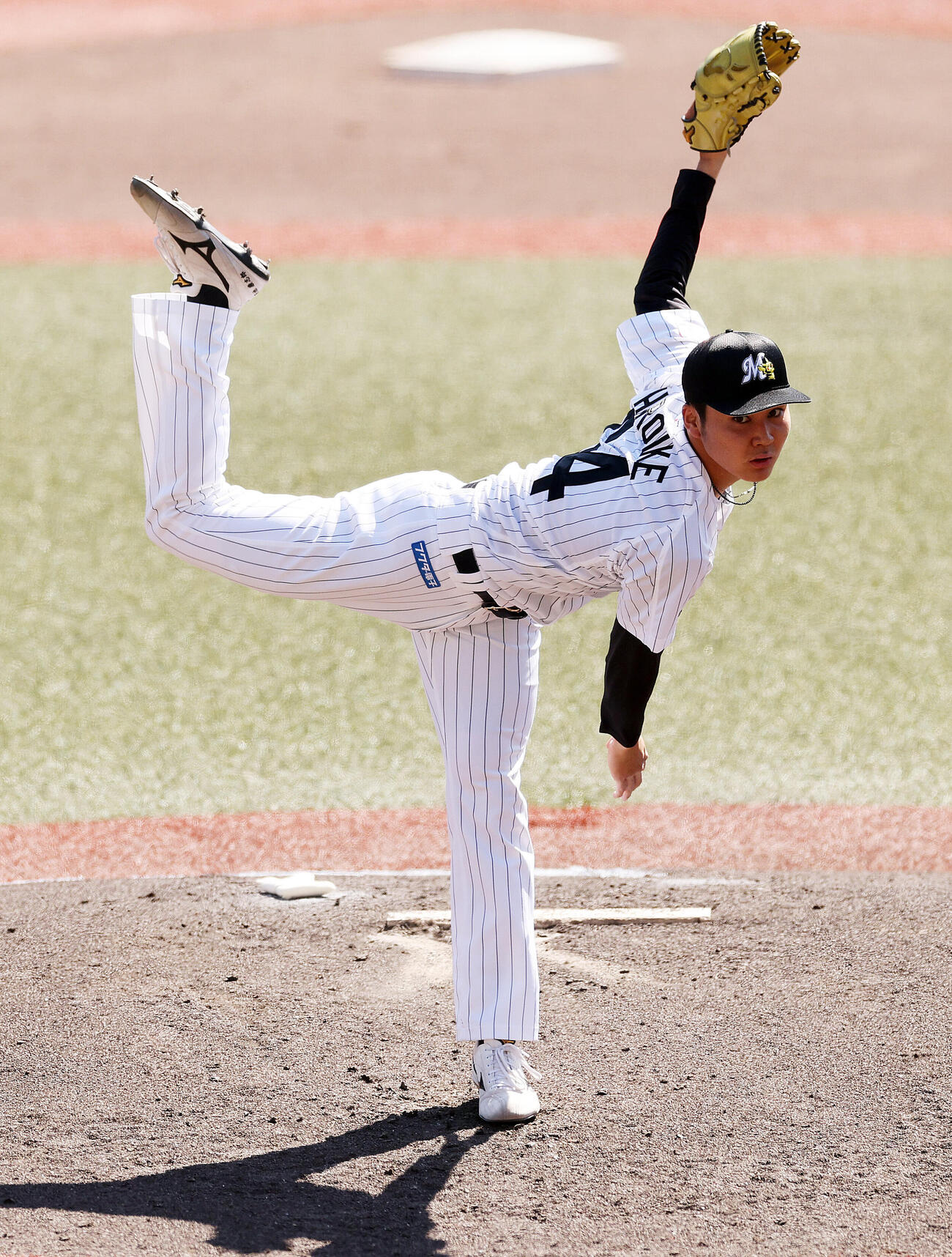 ロッテ対オリックス　ロッテ先発の広池康志郎（撮影・野上伸悟）