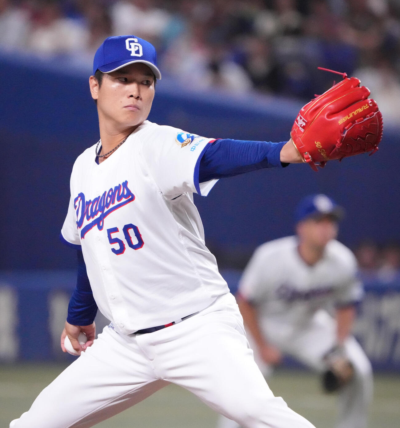 中日対ヤクルト　6回表、中日2番手で登板する清水達也（撮影・森本幸一）