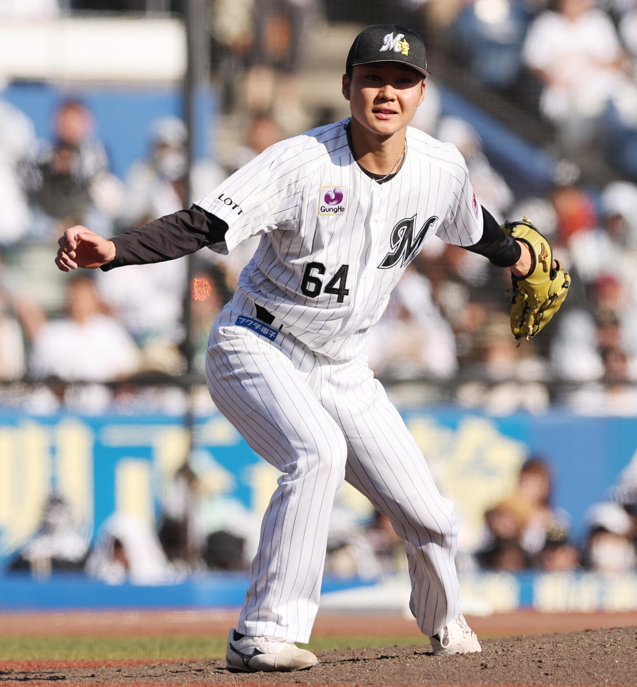 ロッテ対オリックス　ロッテ先発の広池康志郎（撮影・野上伸悟）