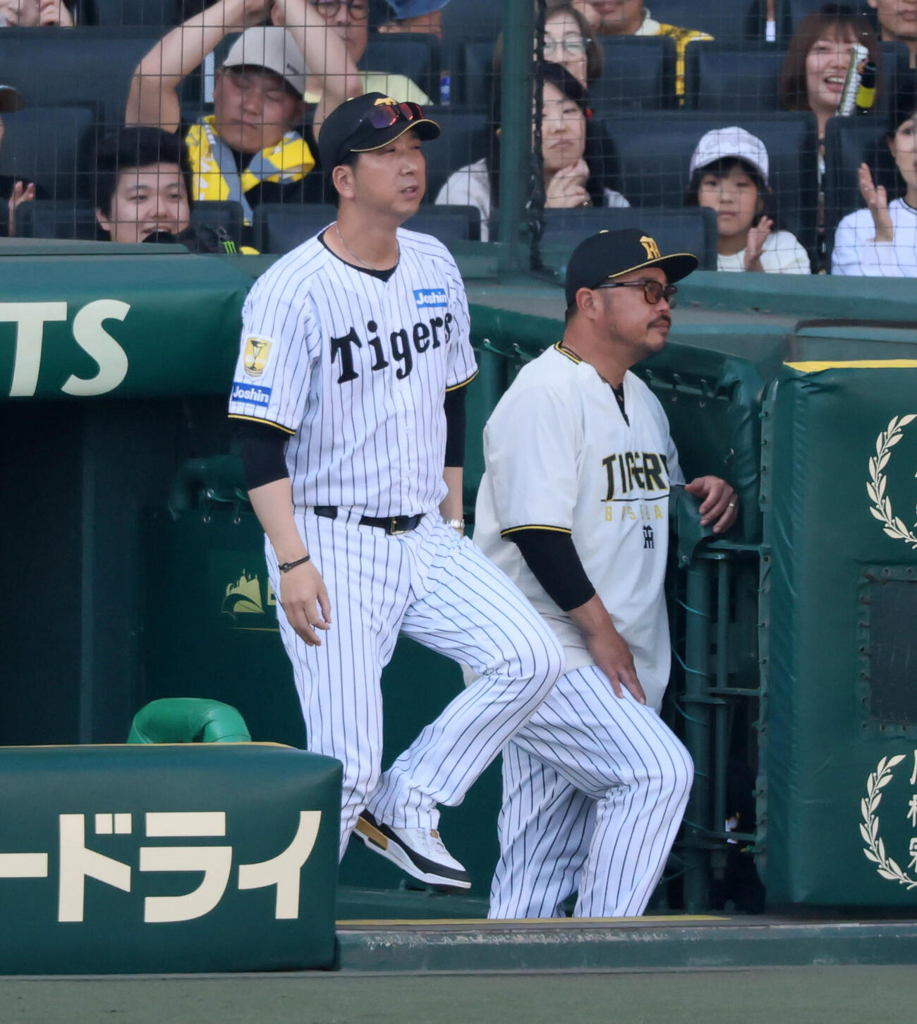 阪神対広島　7回裏、選手交代を告げる阪神藤川球児監督(撮影・加藤哉）