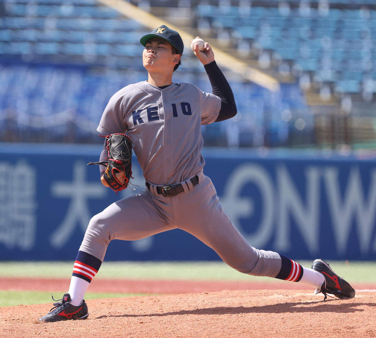 6大学野球　慶大対法大　先発した慶大・渡辺和大（撮影・柴田隆二）
