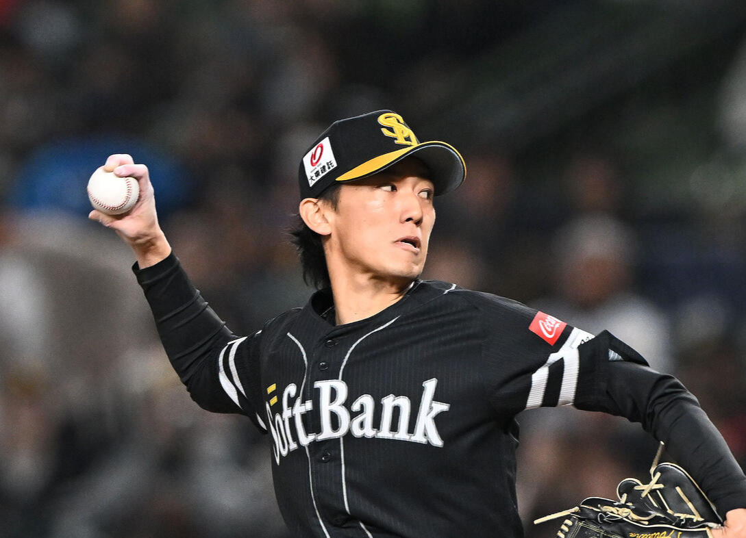 西武対ソフトバンク　ソフトバンク先発の大津亮介　（撮影・滝沢徹郎）