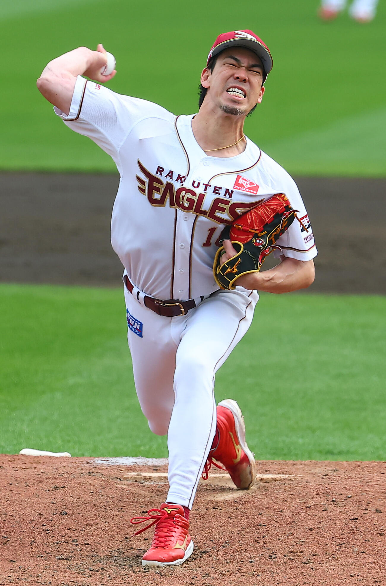 楽天対日本ハ　楽天先発の前田健太（撮影・野上伸悟）