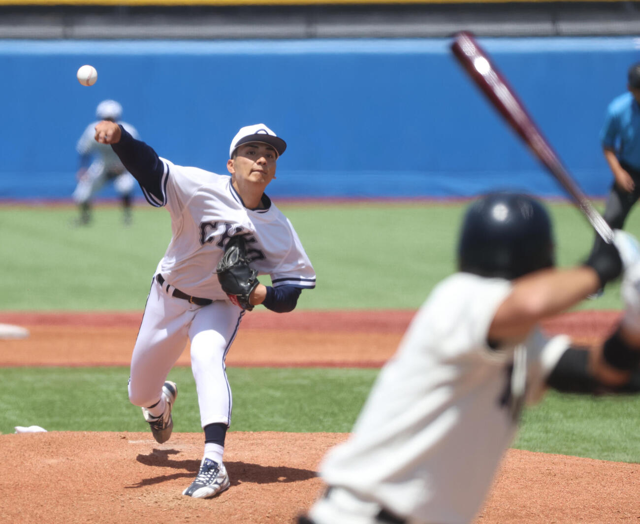 東都大学野球　東洋大対中大　先発した中大・東恩納蒼（撮影・柴田隆二）