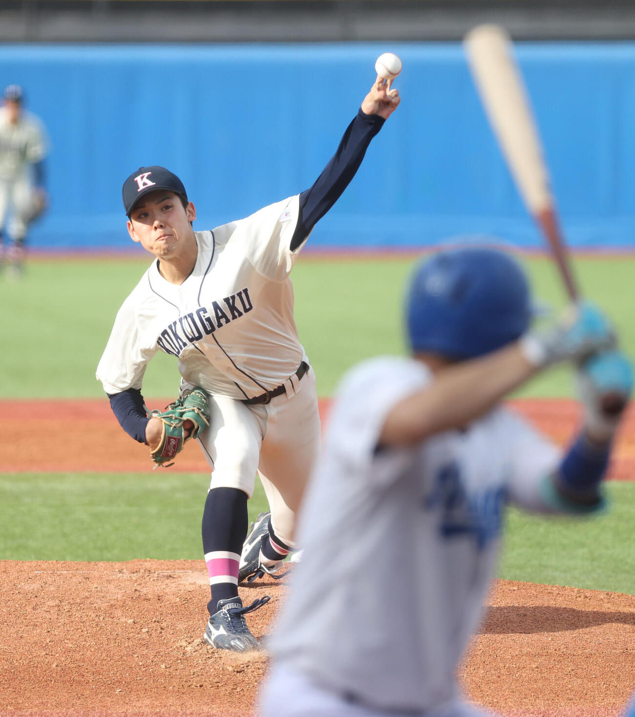 東都大学野球　青学大対国学院大　先発した国学院大・藤本士生（撮影・柴田隆二）