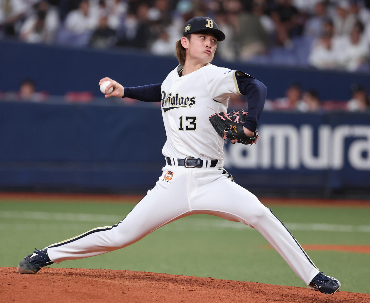 オリックス対ソフトバンク　6回から登板のオリックス2番手寺西成騎（撮影・西尾就之）