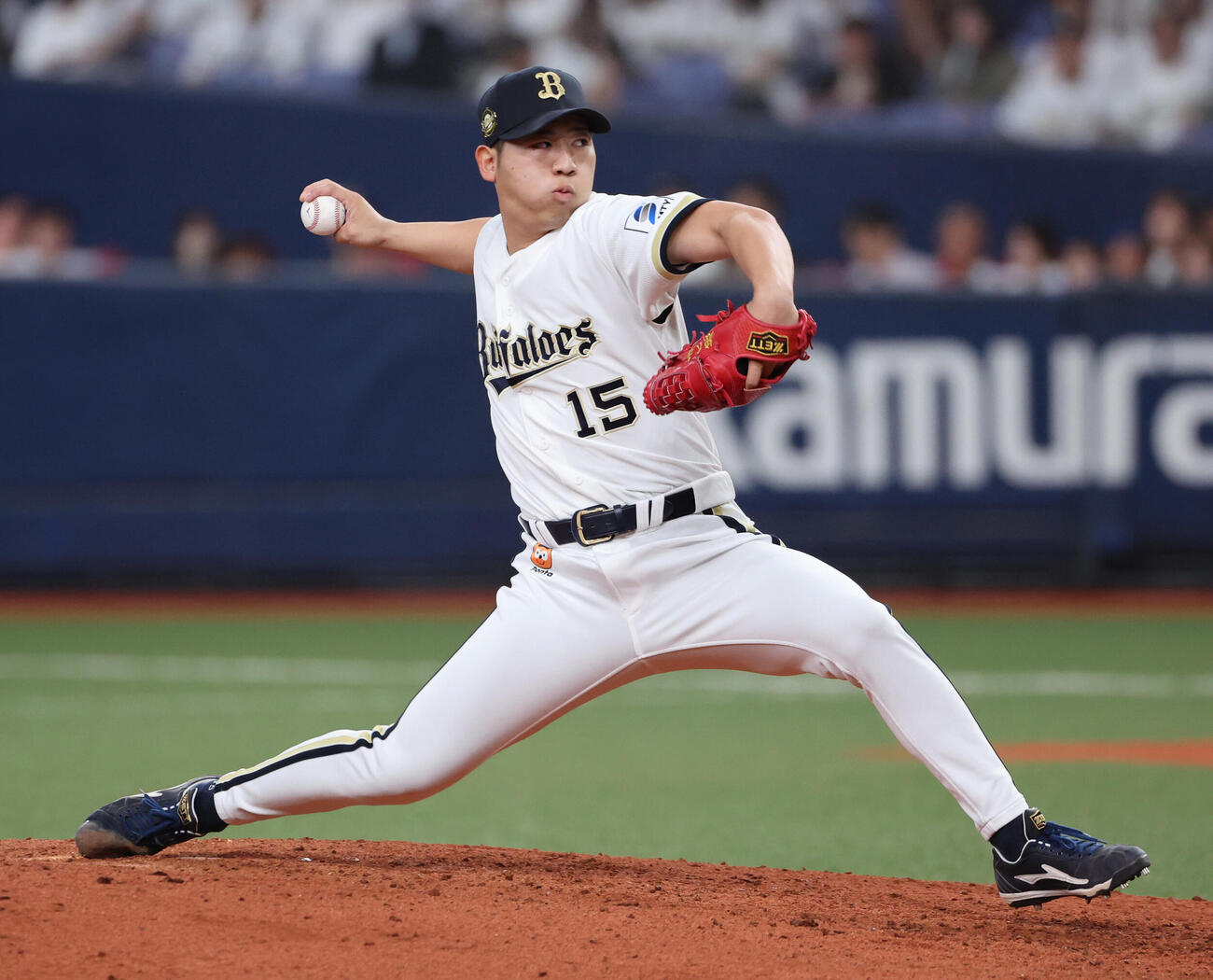 オリックス対ソフトバンク　8回から登板のオリックス4番手の椋木蓮（撮影・西尾就之）