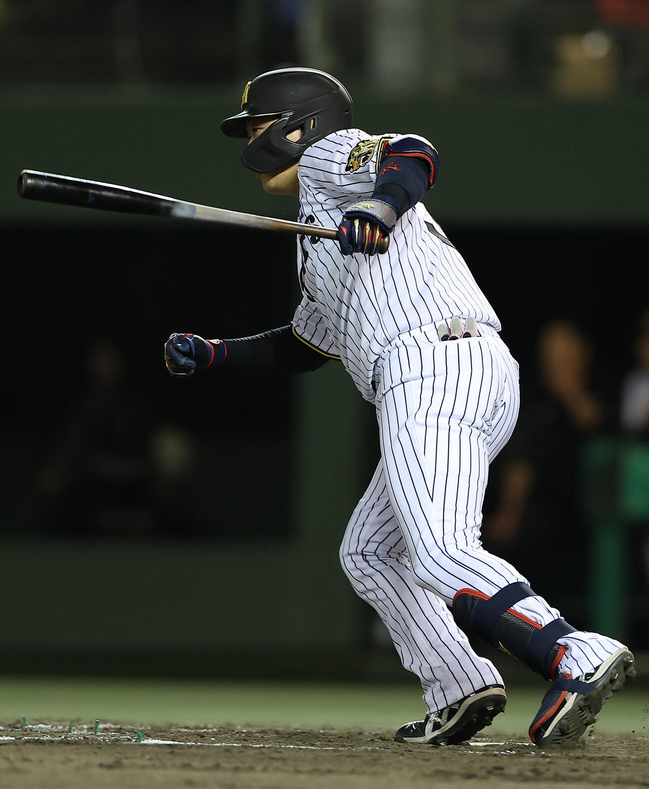 阪神対中日　5回裏阪神2死一、二塁、左前適時打を放つ大山悠輔（撮影・前田充）＝2026年5月19日