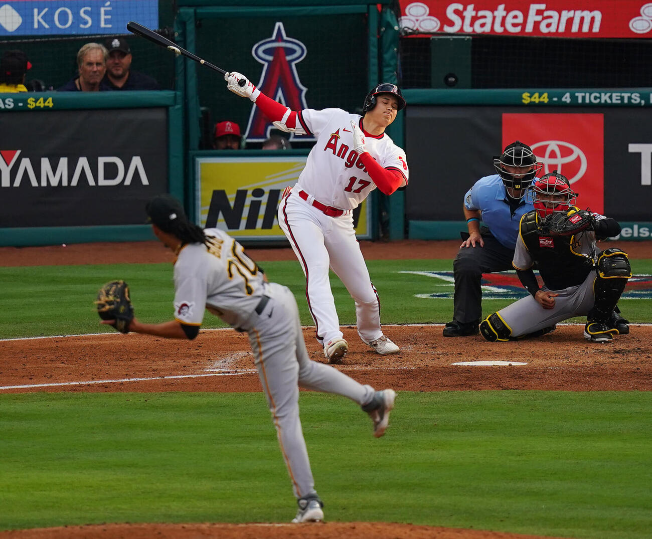 エンゼルス時代の大谷を空振り三振に打ち取るパイレーツ時代のビド（2023年7月撮影）