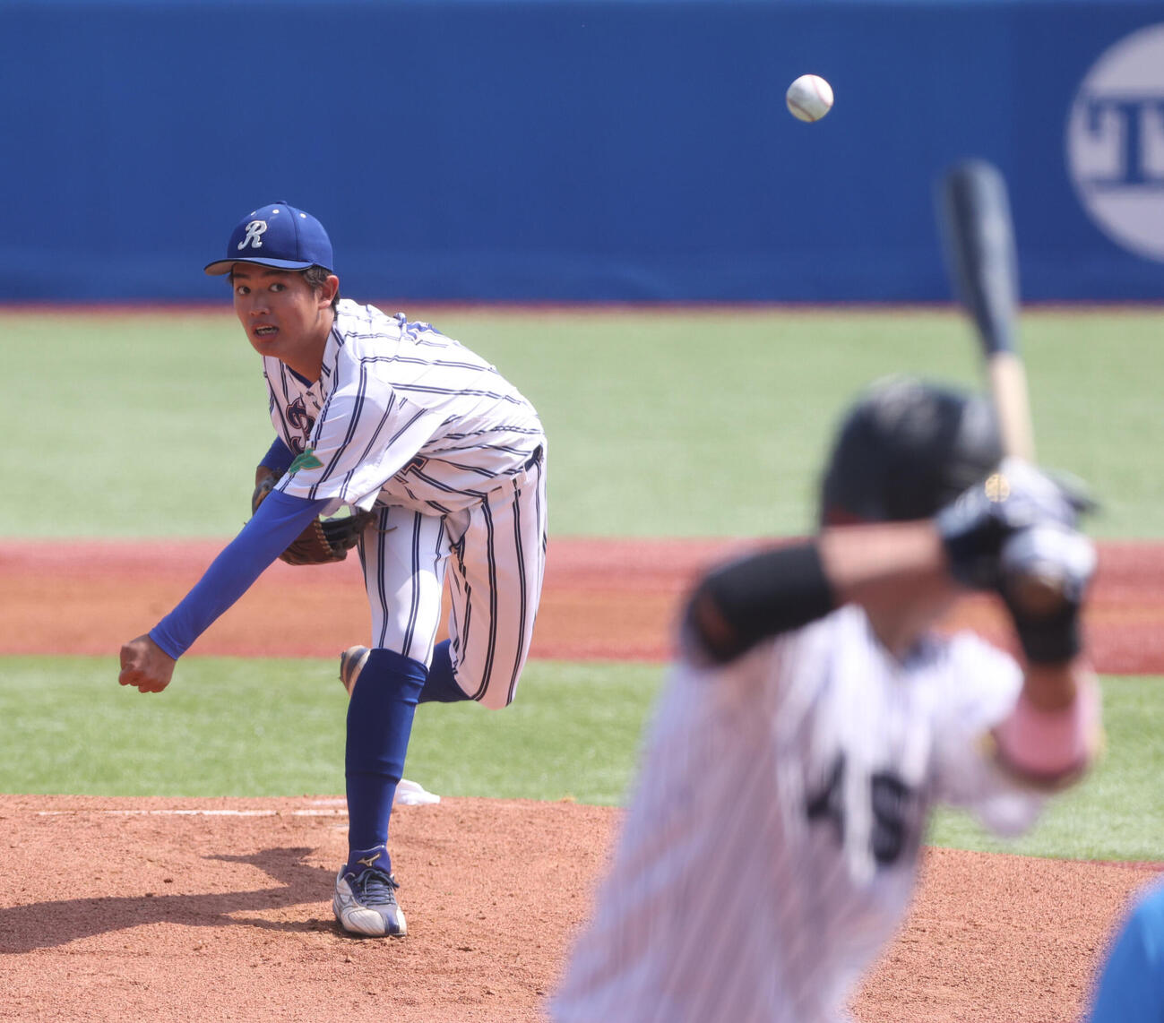 東都大学野球　立正大対亜大　先発した立正大・大村昂輝（撮影・柴田隆二）