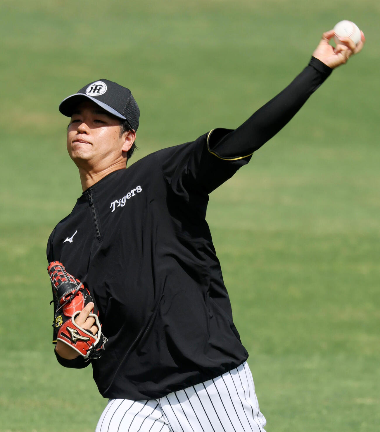 阪神対中日　練習でキャッチボールする阪神高橋遥人（撮影・加藤哉）