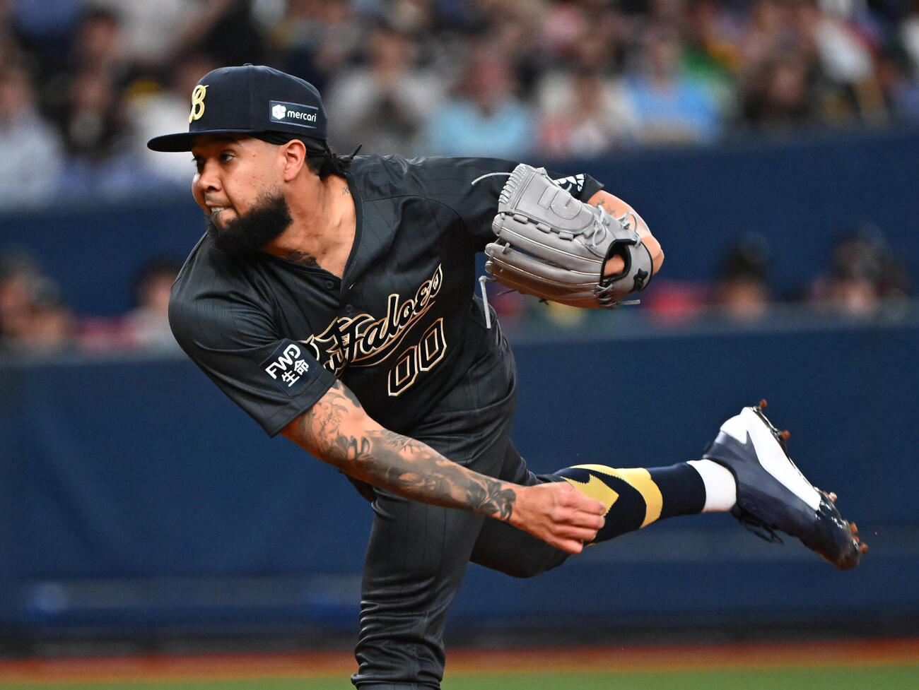 オリックス対ソフトバンク　先発するオリックスのアンダーソン・エスピノーザ（撮影・和賀正仁）