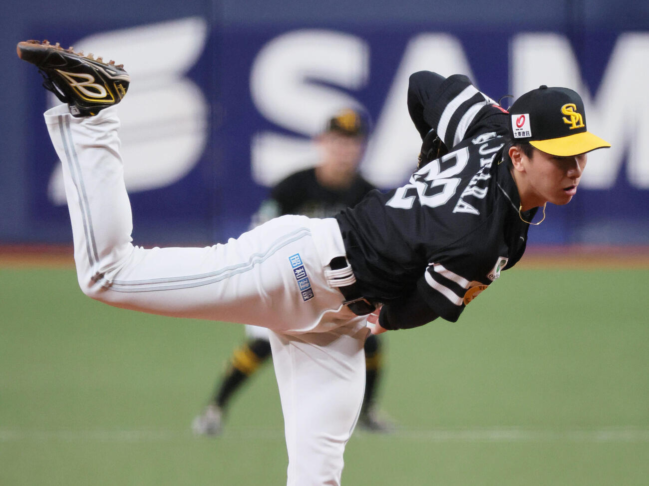 オリックス対ソフトバンク　ソフトバンク先発の藤原大翔（撮影・宮崎幸一）