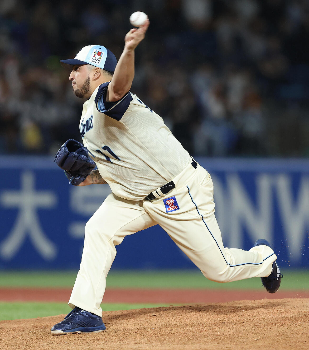 ヤクルト対巨人　9回表、3番手で登板するキハダ（撮影・河田真司）