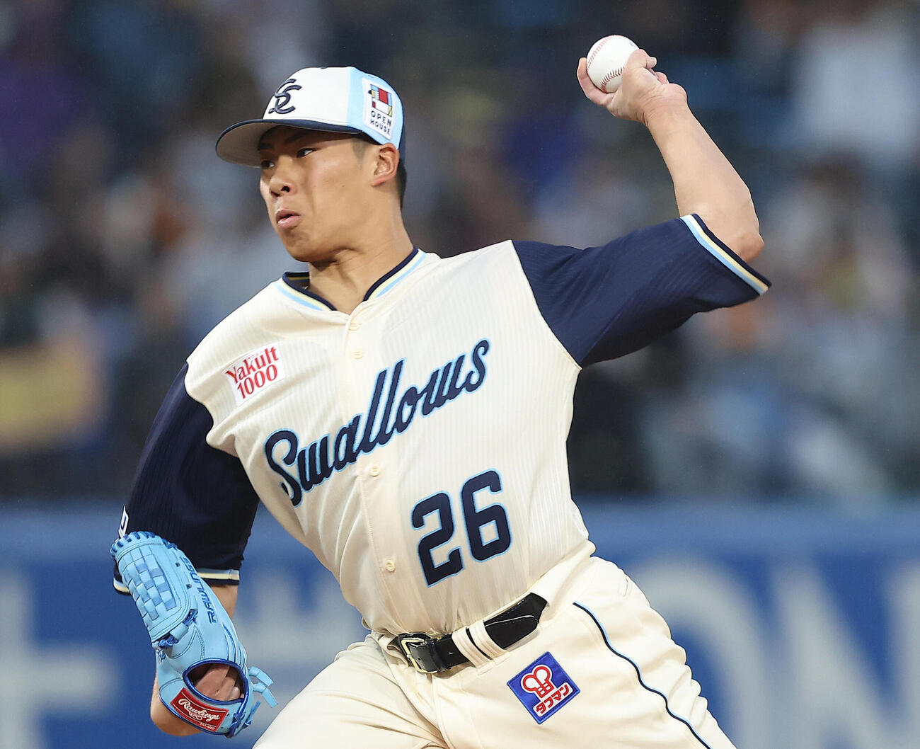 ヤクルト対巨人　ヤクルト先発の山野太一（撮影・河田真司）
