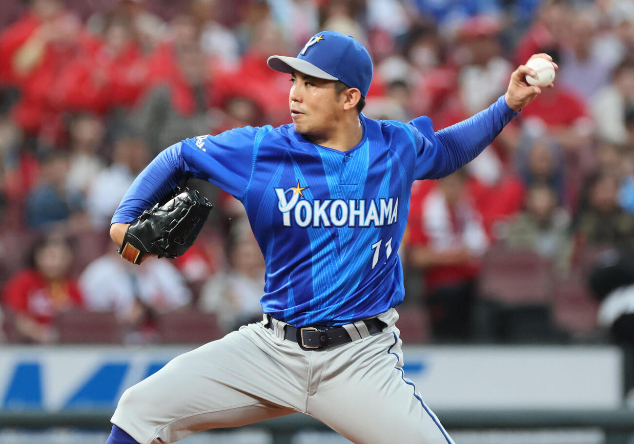 広島対DeNA DeNA先発の東克樹（撮影・加藤孝規）