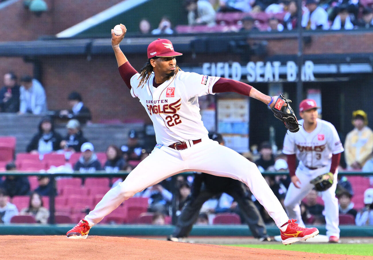 楽天対ロッテ　楽天先発のホセ・ウレーニャ（撮影・滝沢徹郎）