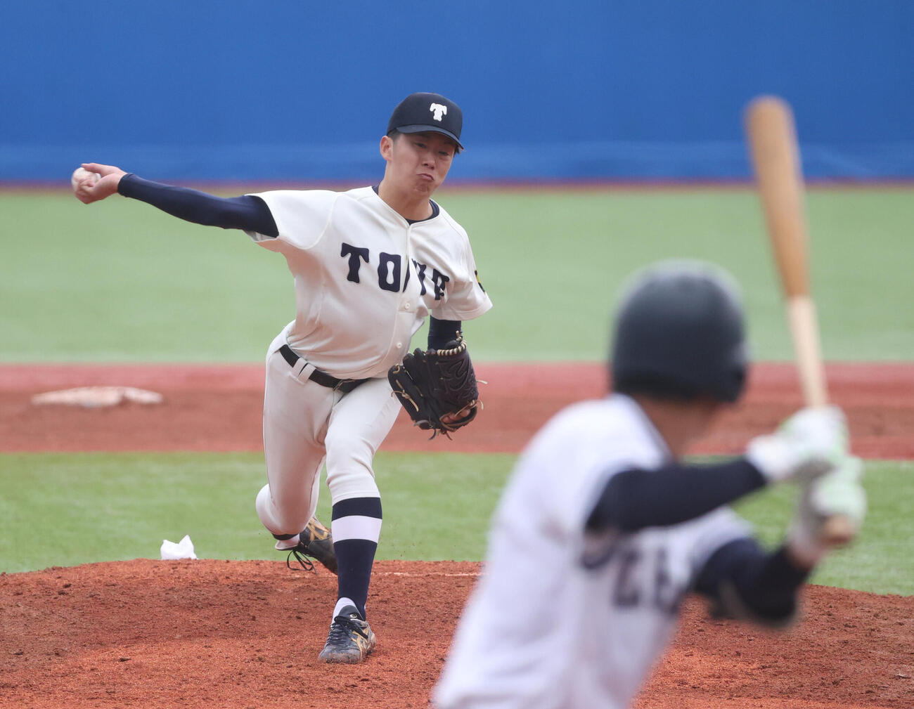 東都大学野球　東洋大対中大　先発した東洋大・石沢順平（撮影・柴田隆二）