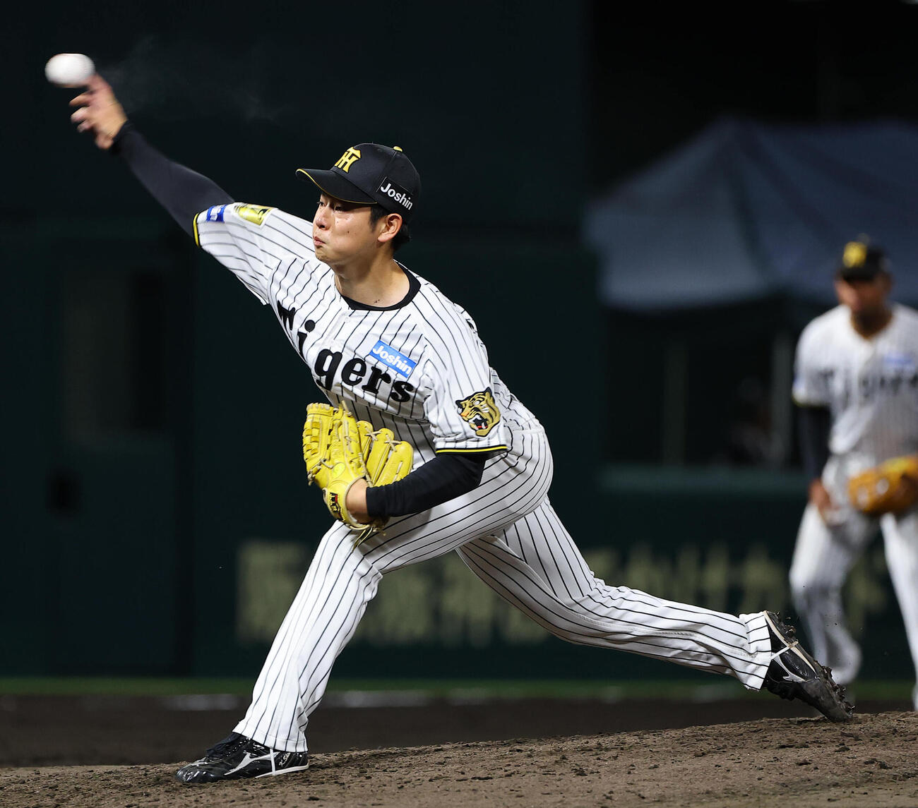 阪神対オリックス　力投する阪神3番手の下村海翔（撮影・上田博志）