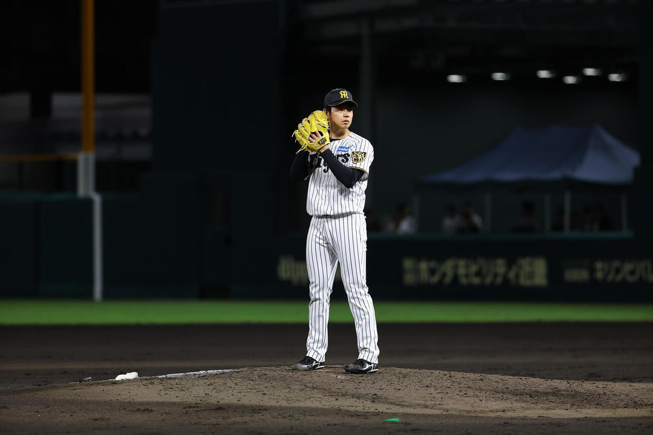 阪神対オリックス　下村海翔の連続1（撮影・上田博志）