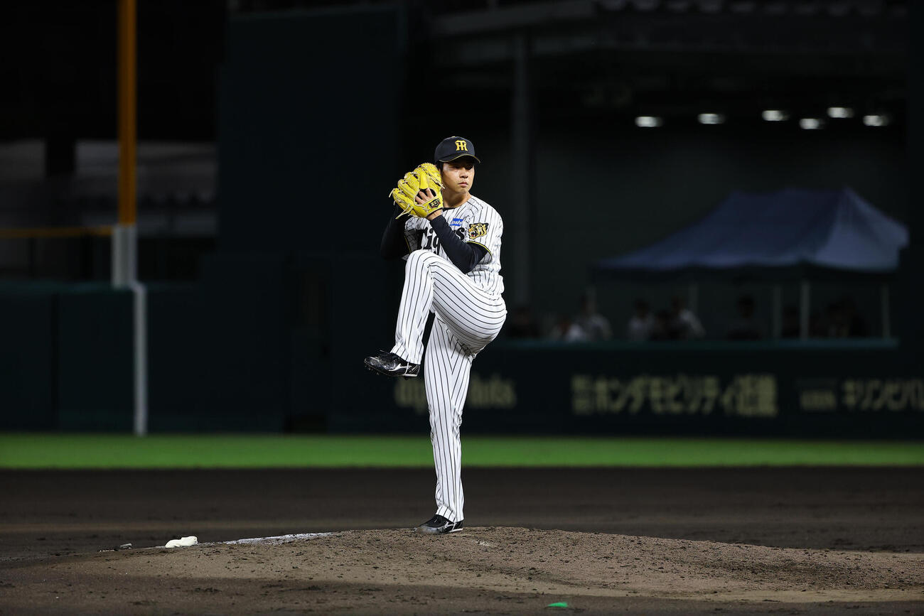 阪神対オリックス　下村海翔の連続2（撮影・上田博志）