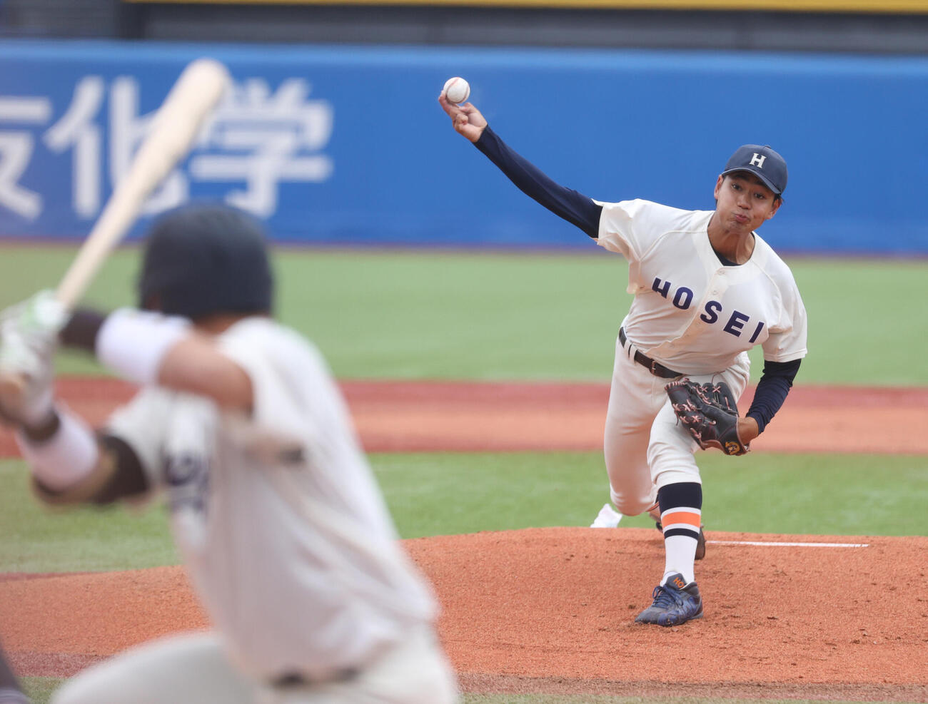 6大学野球　明大対法大　先発した法大・助川太志（撮影・柴田隆二）