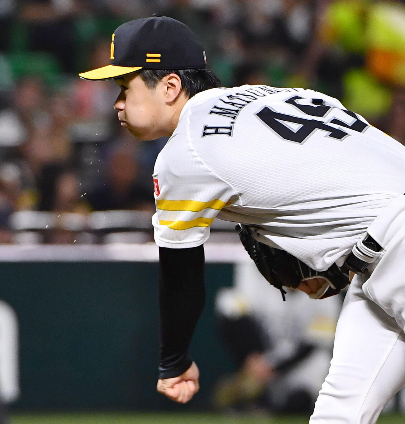 ソフトバンク日本ハム　ソフトバンク先発の松本晴（撮影・岩下翔太）