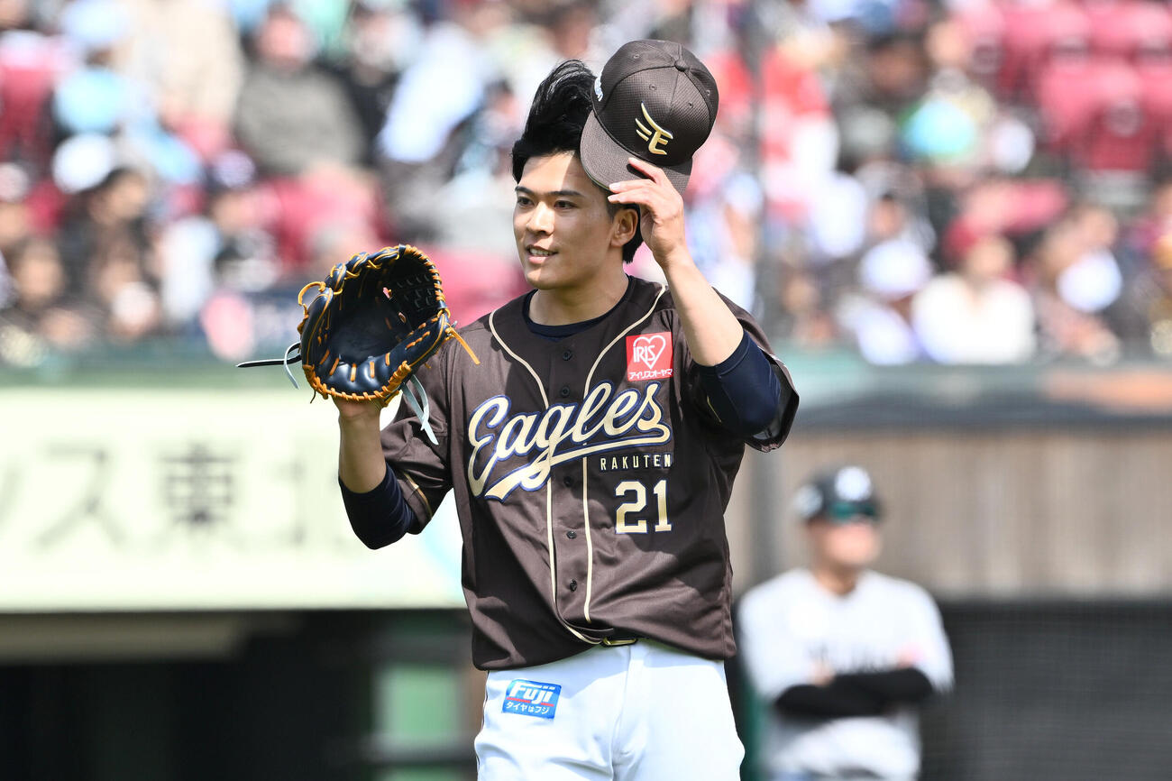 楽天対ロッテ　楽天先発の早川隆久（撮影・滝沢徹郎）