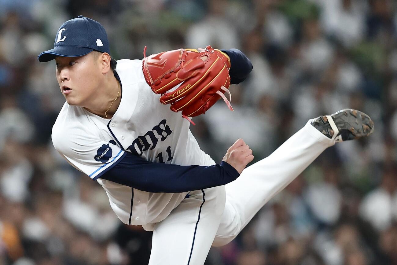 西武対オリックス　5回表、力投する上田大河（撮影・河田真司）