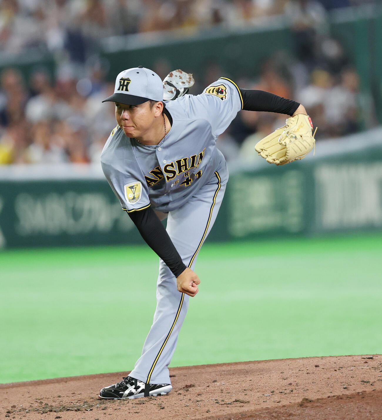 巨人対阪神　先発し力投する阪神村上頌樹（撮影・増田悦実）
